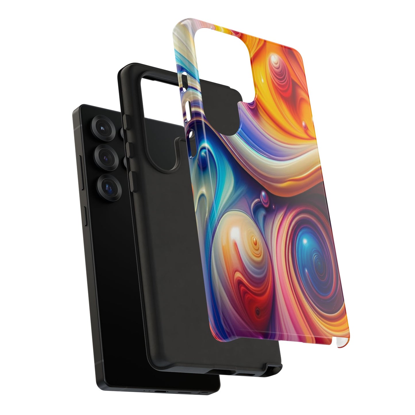 Copy of Modern Geometric Line Art Phone Case - Abstract Purple & White Tough Cover for iPhone 17, Samsung Galaxy & Google Pixel