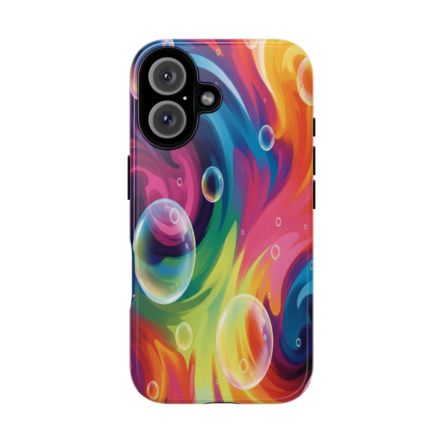 Vibrant Abstract Swirl Phone Case - Colorful Bubble Art Tough Cover for iPhone 17, Samsung Galaxy & Google Pixel