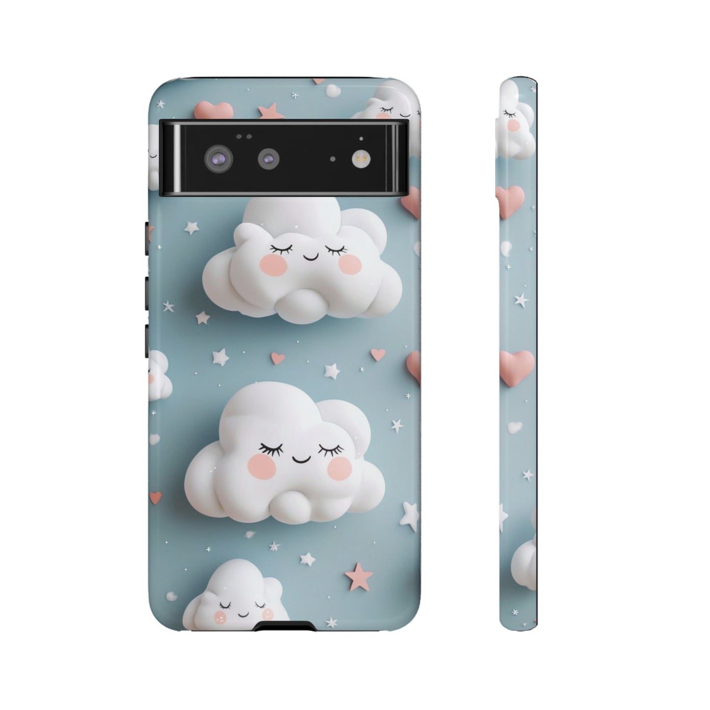 Cute Kawaii Sleeping Cloud Phone Case - Tough Dual-Layer Cover for iPhone 17, Samsung Galaxy & Google Pixel