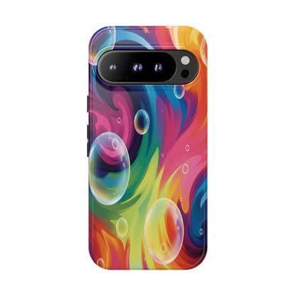 Vibrant Abstract Swirl Phone Case - Colorful Bubble Art Tough Cover for iPhone 17, Samsung Galaxy & Google Pixel