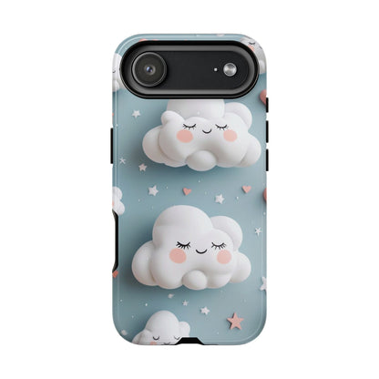 Cute Kawaii Sleeping Cloud Phone Case - Tough Dual-Layer Cover for iPhone 17, Samsung Galaxy & Google Pixel