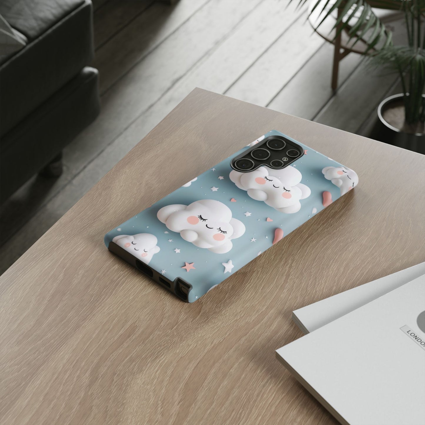 Cute Kawaii Sleeping Cloud Phone Case - Tough Dual-Layer Cover for iPhone 17, Samsung Galaxy & Google Pixel