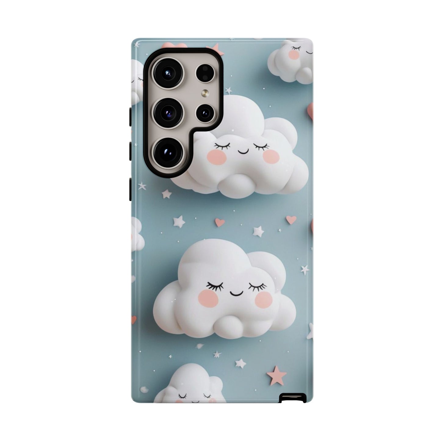 Cute Kawaii Sleeping Cloud Phone Case - Tough Dual-Layer Cover for iPhone 17, Samsung Galaxy & Google Pixel