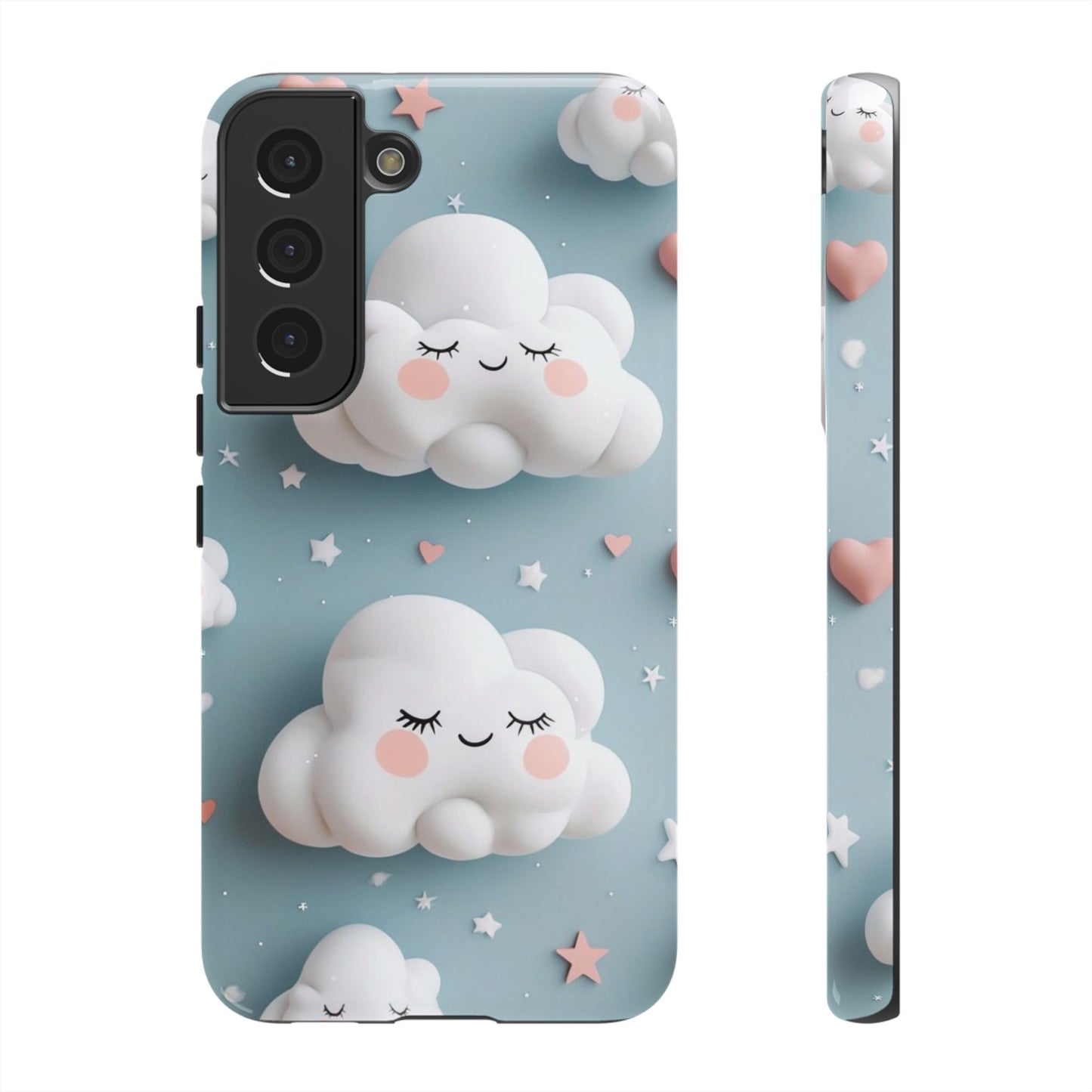 Cute Kawaii Sleeping Cloud Phone Case - Tough Dual-Layer Cover for iPhone 17, Samsung Galaxy & Google Pixel