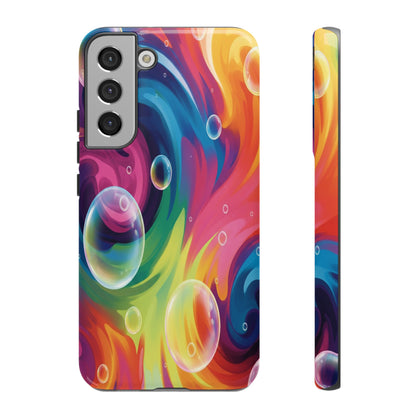 Vibrant Abstract Swirl Phone Case - Colorful Bubble Art Tough Cover for iPhone 17, Samsung Galaxy & Google Pixel