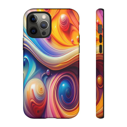 Copy of Modern Geometric Line Art Phone Case - Abstract Purple & White Tough Cover for iPhone 17, Samsung Galaxy & Google Pixel