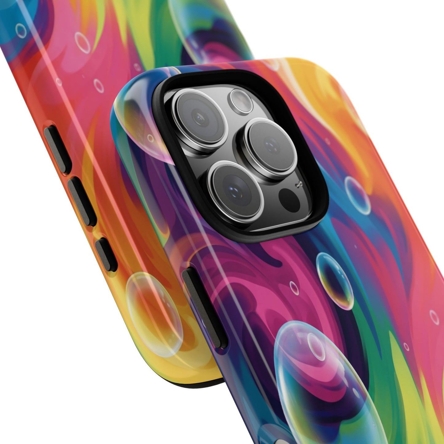 Vibrant Abstract Swirl Phone Case - Colorful Bubble Art Tough Cover for iPhone 17, Samsung Galaxy & Google Pixel