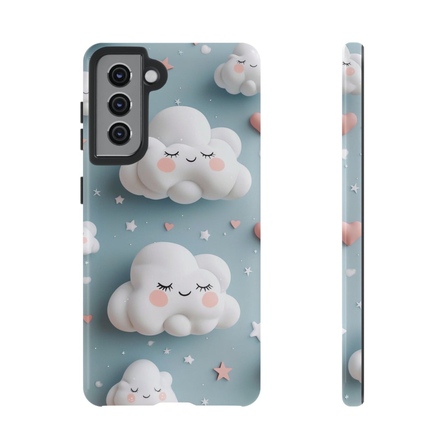 Cute Kawaii Sleeping Cloud Phone Case - Tough Dual-Layer Cover for iPhone 17, Samsung Galaxy & Google Pixel