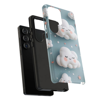 Cute Kawaii Sleeping Cloud Phone Case - Tough Dual-Layer Cover for iPhone 17, Samsung Galaxy & Google Pixel