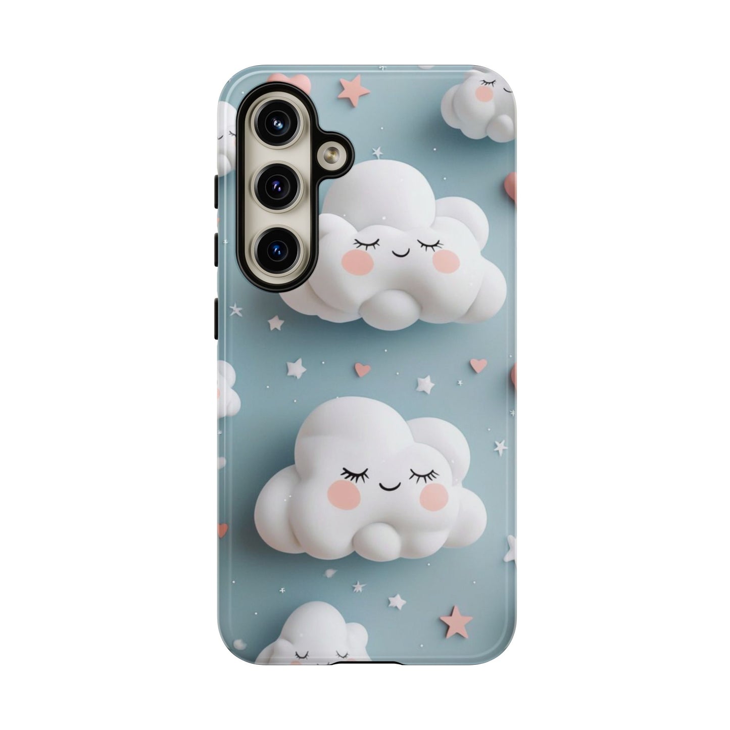 Cute Kawaii Sleeping Cloud Phone Case - Tough Dual-Layer Cover for iPhone 17, Samsung Galaxy & Google Pixel