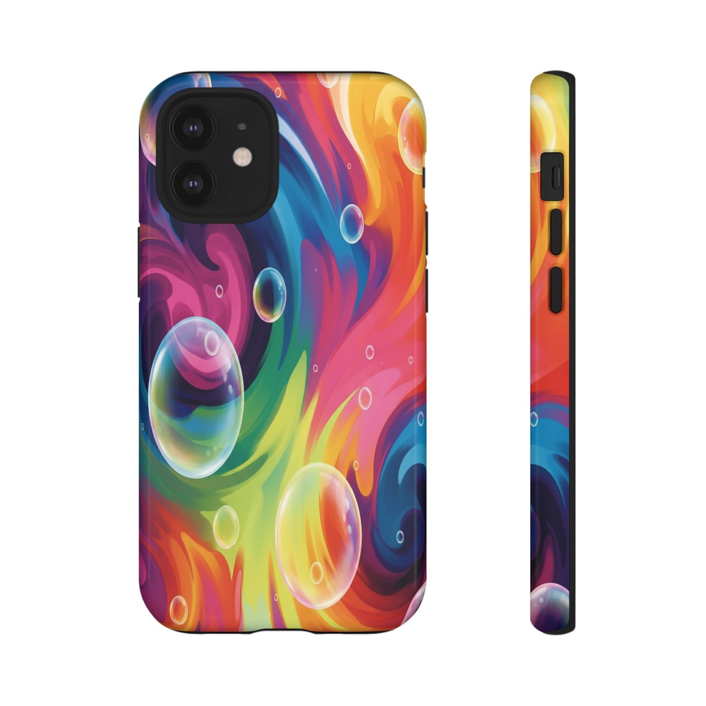 Vibrant Abstract Swirl Phone Case - Colorful Bubble Art Tough Cover for iPhone 17, Samsung Galaxy & Google Pixel