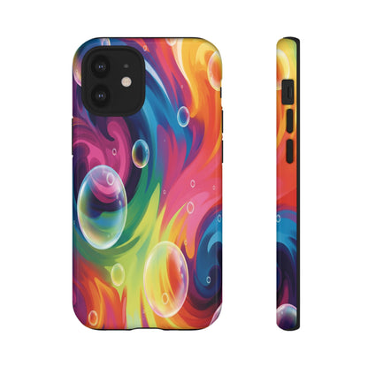 Vibrant Abstract Swirl Phone Case - Colorful Bubble Art Tough Cover for iPhone 17, Samsung Galaxy & Google Pixel