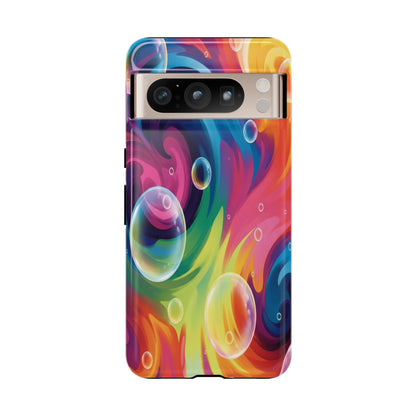 Vibrant Abstract Swirl Phone Case - Colorful Bubble Art Tough Cover for iPhone 17, Samsung Galaxy & Google Pixel