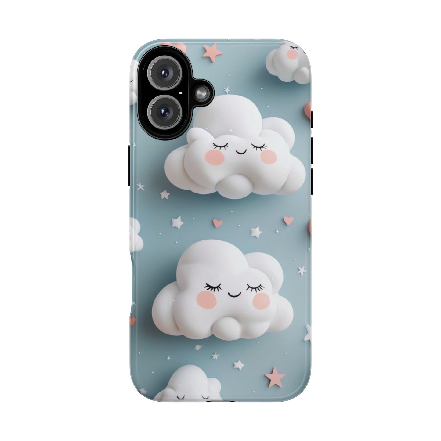 Cute Kawaii Sleeping Cloud Phone Case - Tough Dual-Layer Cover for iPhone 17, Samsung Galaxy & Google Pixel