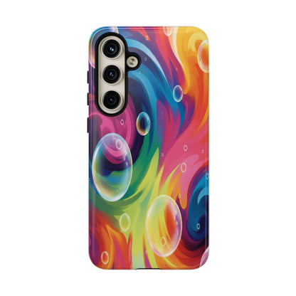 Vibrant Abstract Swirl Phone Case - Colorful Bubble Art Tough Cover for iPhone 17, Samsung Galaxy & Google Pixel