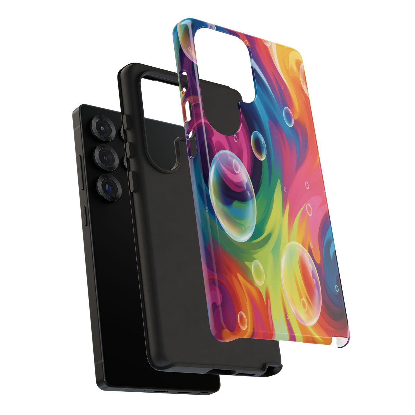 Vibrant Abstract Swirl Phone Case - Colorful Bubble Art Tough Cover for iPhone 17, Samsung Galaxy & Google Pixel
