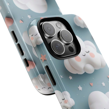 Cute Kawaii Sleeping Cloud Phone Case - Tough Dual-Layer Cover for iPhone 17, Samsung Galaxy & Google Pixel