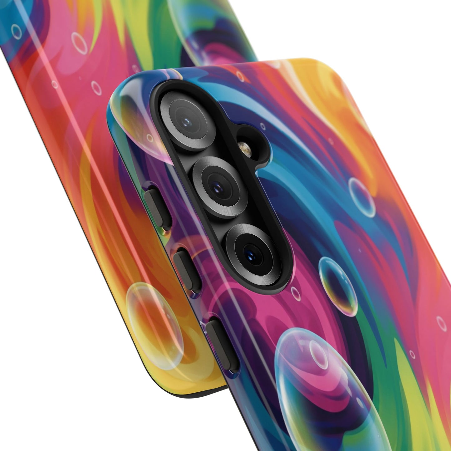 Vibrant Abstract Swirl Phone Case - Colorful Bubble Art Tough Cover for iPhone 17, Samsung Galaxy & Google Pixel