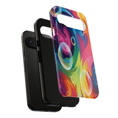 Vibrant Abstract Swirl Phone Case - Colorful Bubble Art Tough Cover for iPhone 17, Samsung Galaxy & Google Pixel