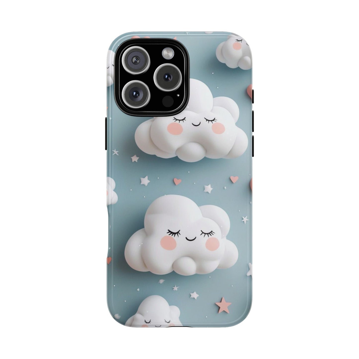 Cute Kawaii Sleeping Cloud Phone Case - Tough Dual-Layer Cover for iPhone 17, Samsung Galaxy & Google Pixel