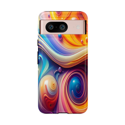 Copy of Modern Geometric Line Art Phone Case - Abstract Purple & White Tough Cover for iPhone 17, Samsung Galaxy & Google Pixel