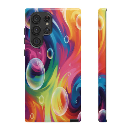 Vibrant Abstract Swirl Phone Case - Colorful Bubble Art Tough Cover for iPhone 17, Samsung Galaxy & Google Pixel