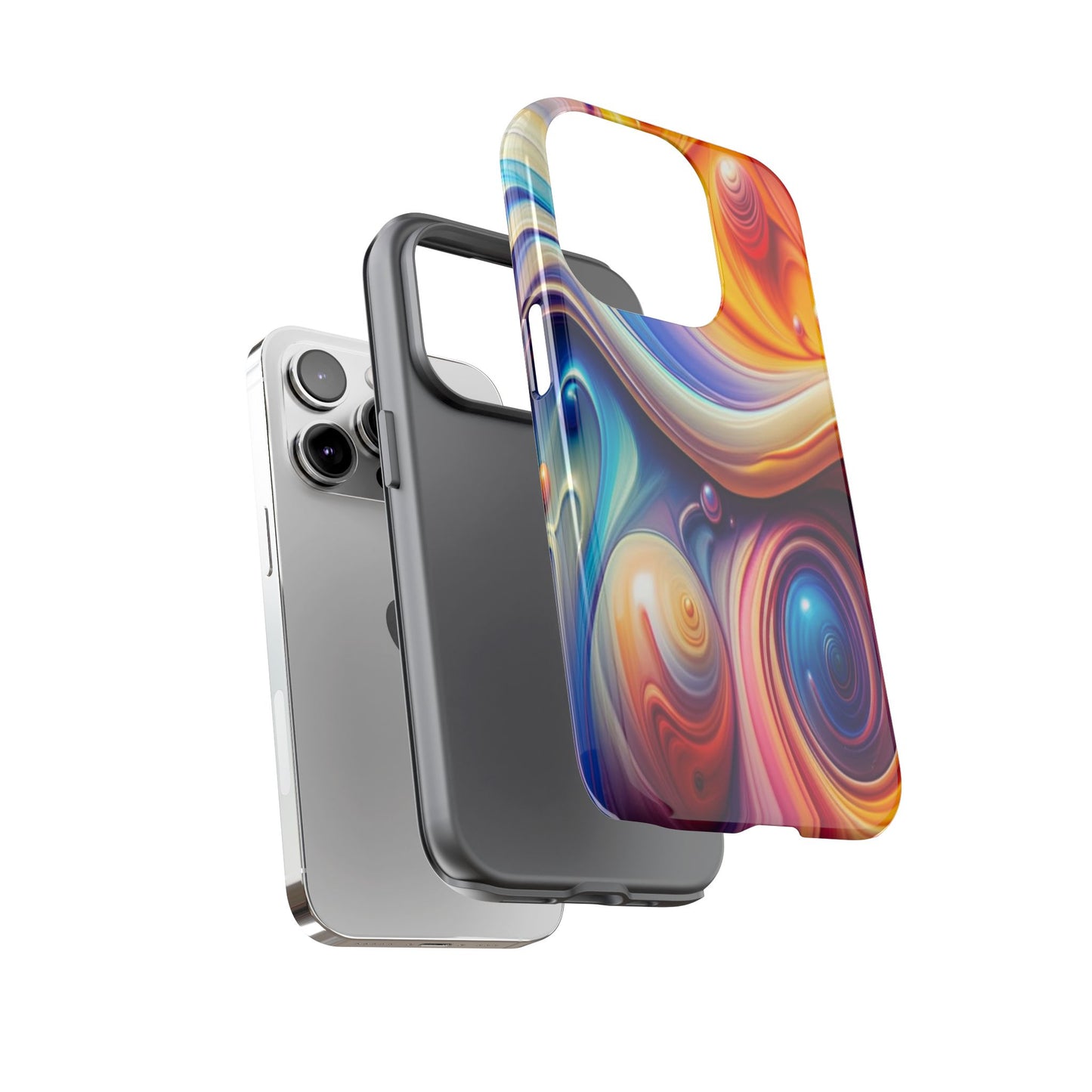 Copy of Modern Geometric Line Art Phone Case - Abstract Purple & White Tough Cover for iPhone 17, Samsung Galaxy & Google Pixel