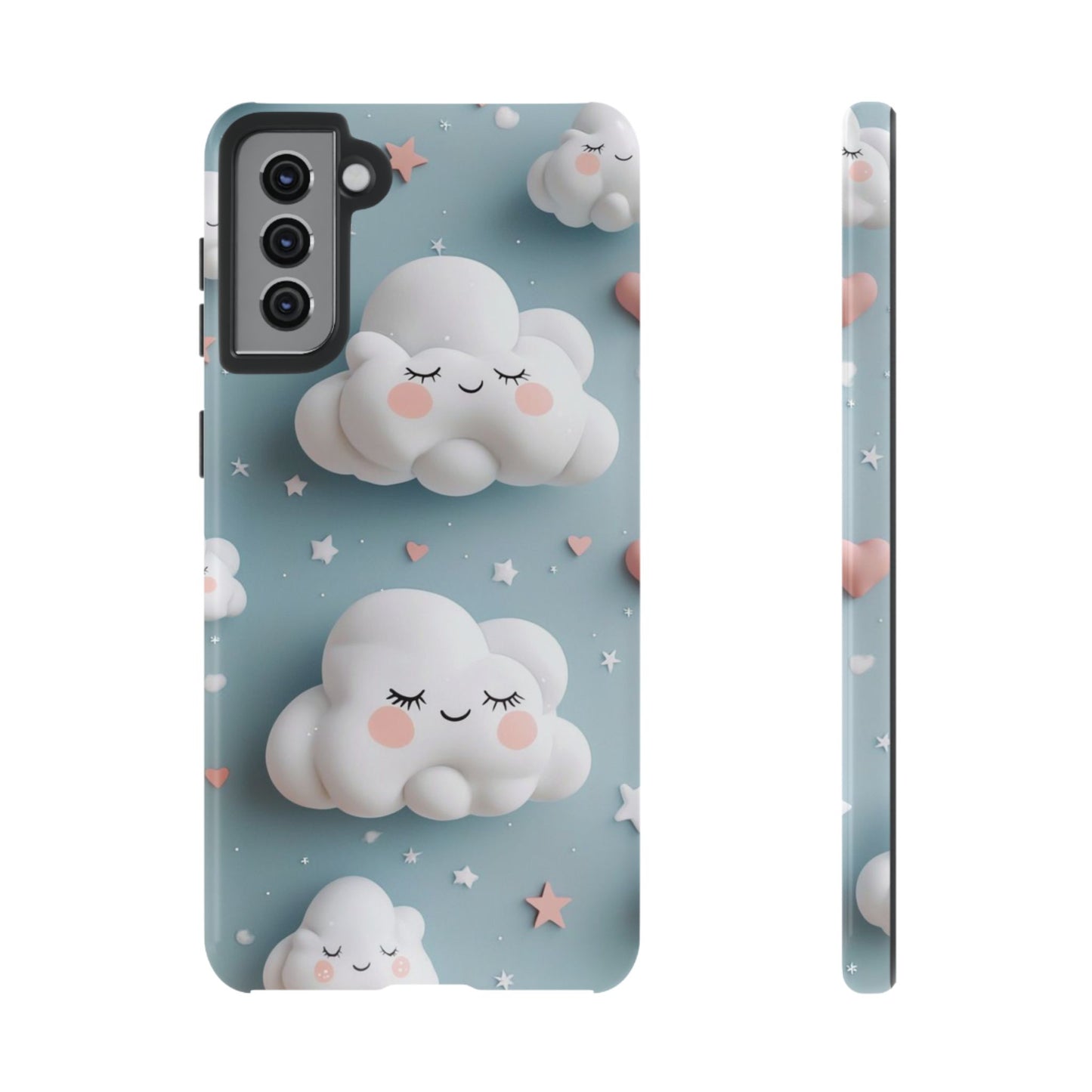 Cute Kawaii Sleeping Cloud Phone Case - Tough Dual-Layer Cover for iPhone 17, Samsung Galaxy & Google Pixel