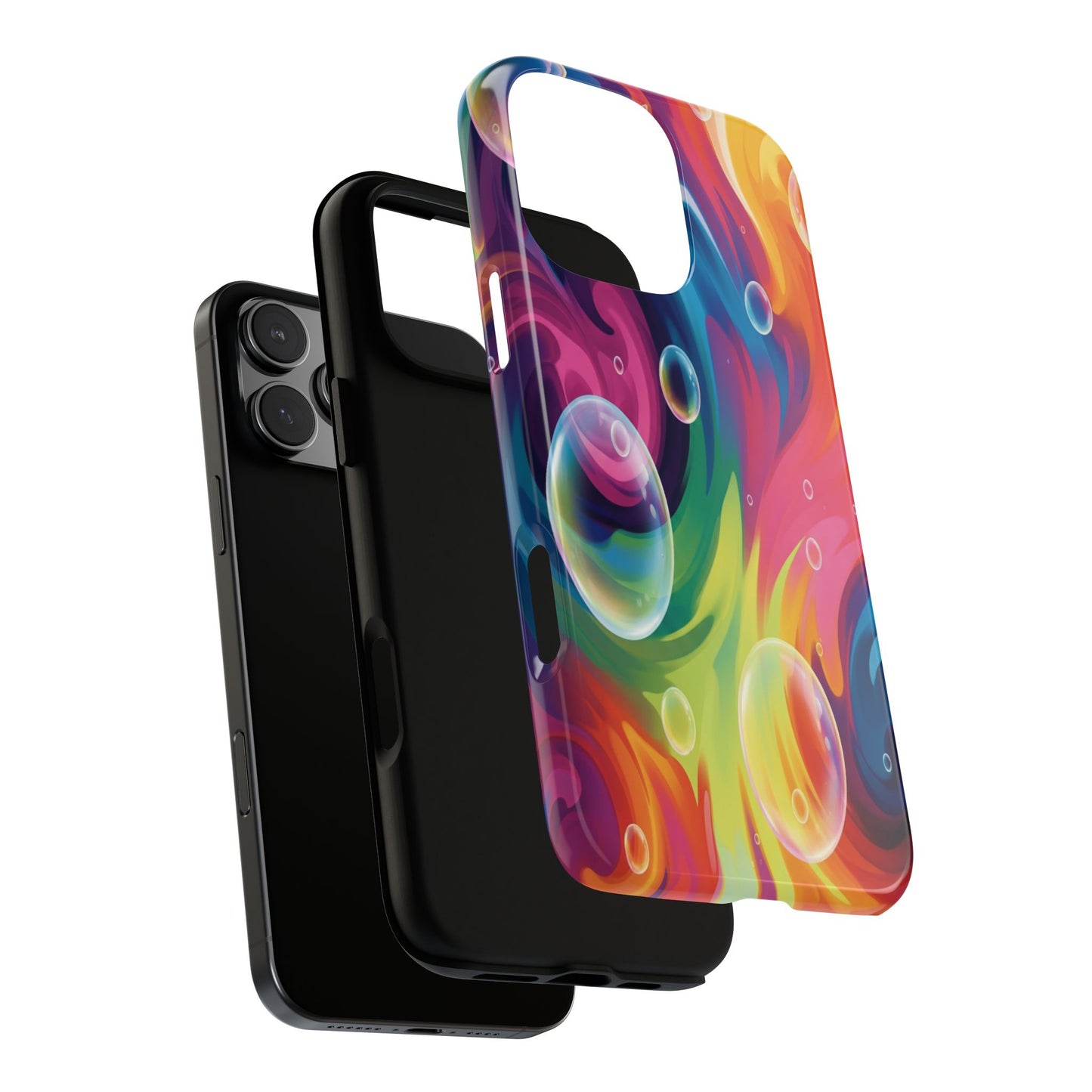 Vibrant Abstract Swirl Phone Case - Colorful Bubble Art Tough Cover for iPhone 17, Samsung Galaxy & Google Pixel