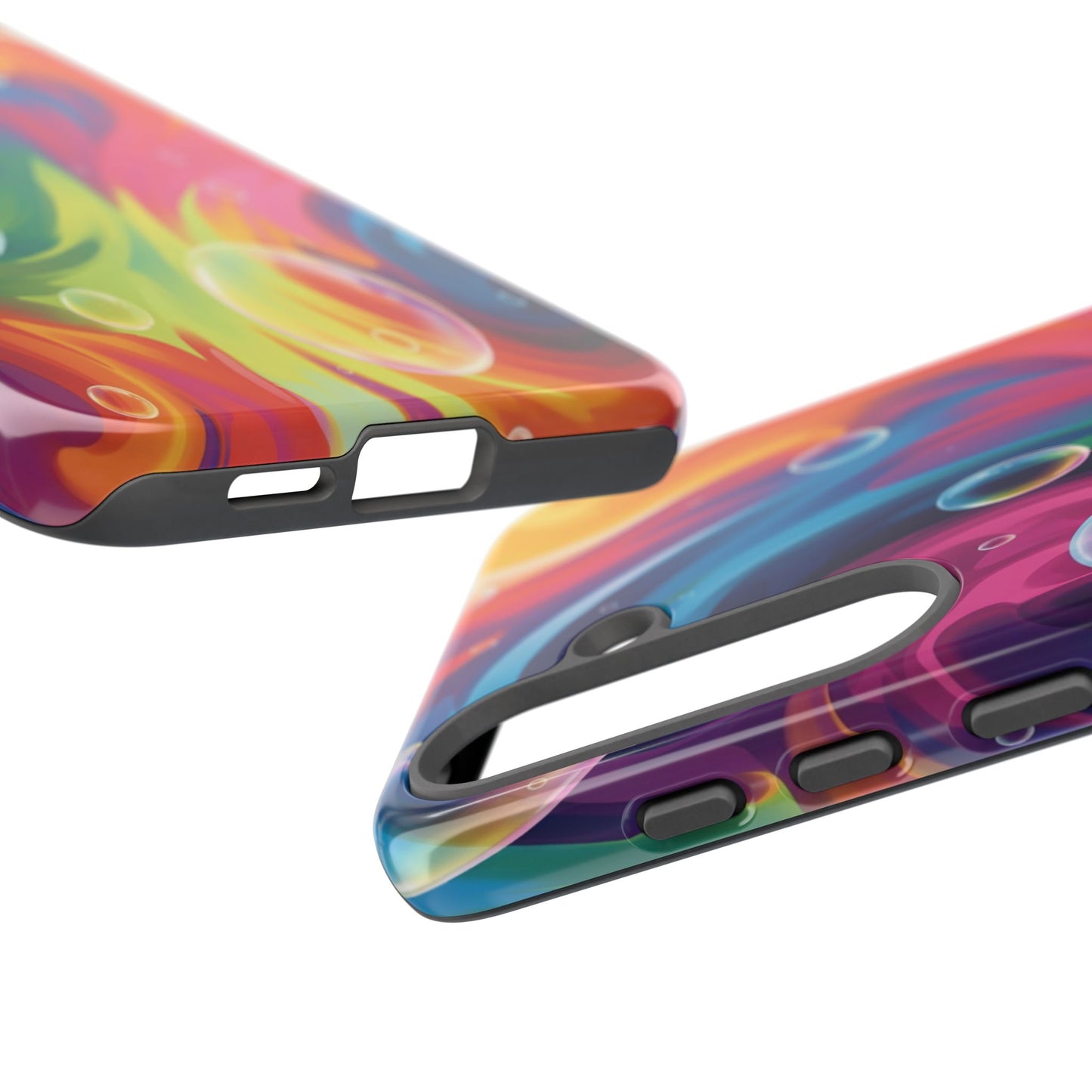 Vibrant Abstract Swirl Phone Case - Colorful Bubble Art Tough Cover for iPhone 17, Samsung Galaxy & Google Pixel