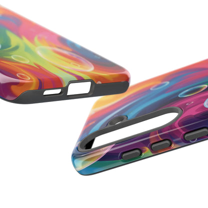 Vibrant Abstract Swirl Phone Case - Colorful Bubble Art Tough Cover for iPhone 17, Samsung Galaxy & Google Pixel