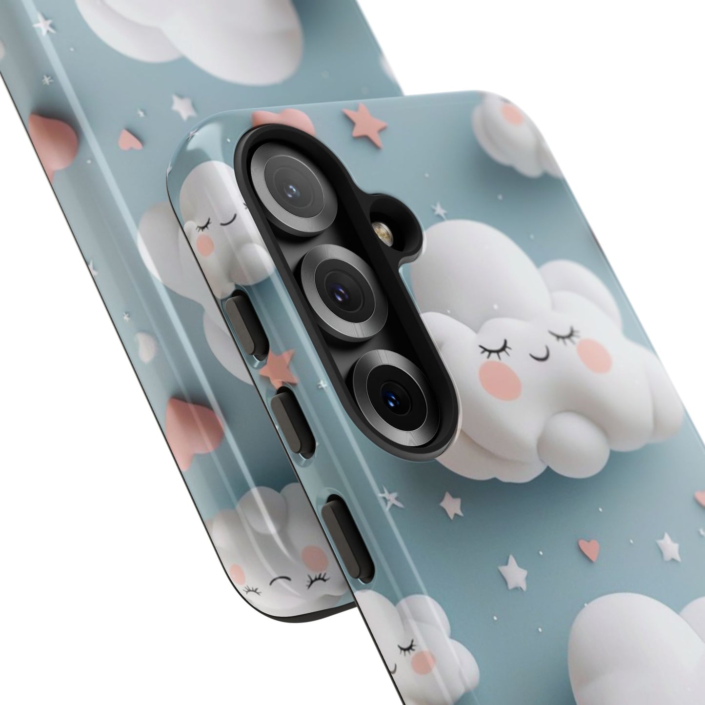 Cute Kawaii Sleeping Cloud Phone Case - Tough Dual-Layer Cover for iPhone 17, Samsung Galaxy & Google Pixel