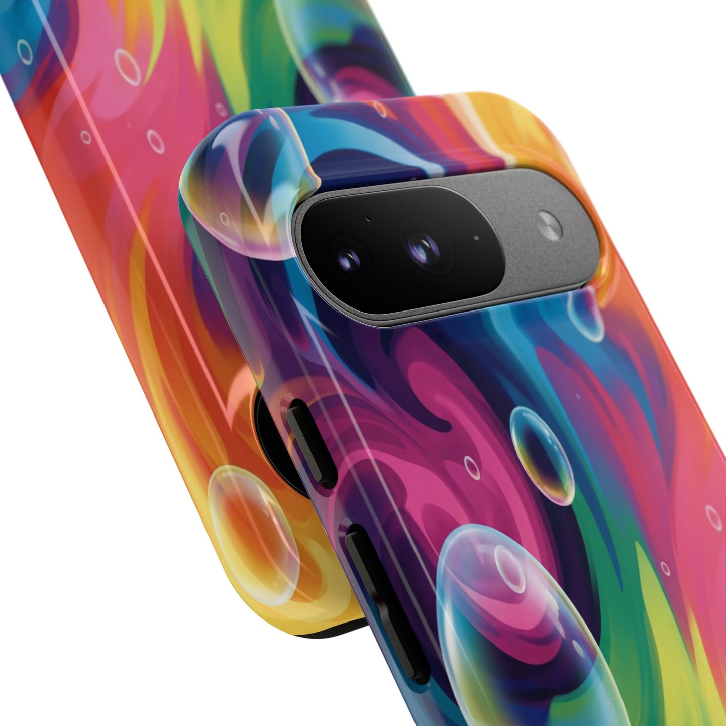 Vibrant Abstract Swirl Phone Case - Colorful Bubble Art Tough Cover for iPhone 17, Samsung Galaxy & Google Pixel