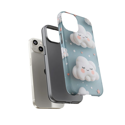 Cute Kawaii Sleeping Cloud Phone Case - Tough Dual-Layer Cover for iPhone 17, Samsung Galaxy & Google Pixel