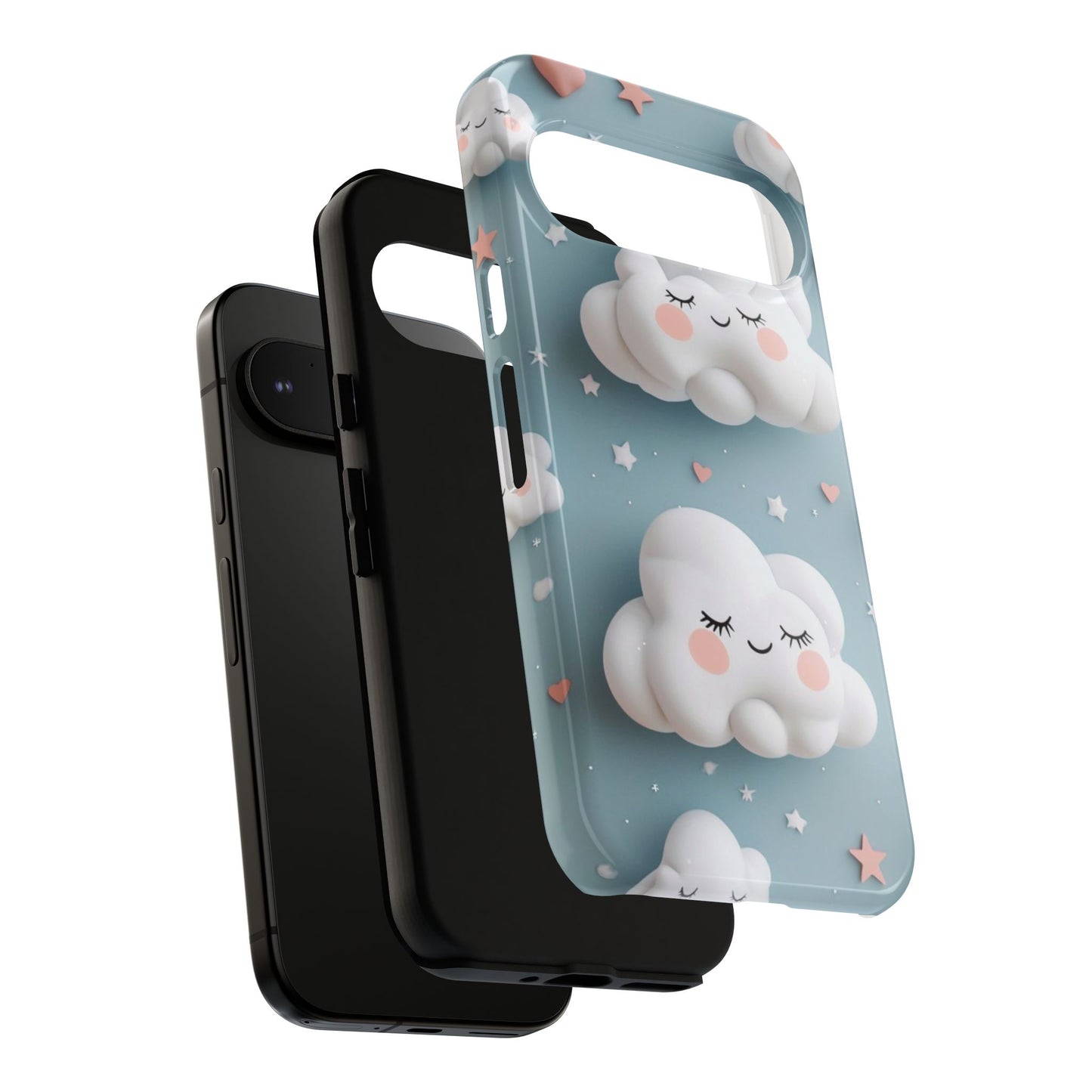 Cute Kawaii Sleeping Cloud Phone Case - Tough Dual-Layer Cover for iPhone 17, Samsung Galaxy & Google Pixel