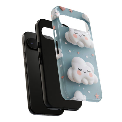 Cute Kawaii Sleeping Cloud Phone Case - Tough Dual-Layer Cover for iPhone 17, Samsung Galaxy & Google Pixel