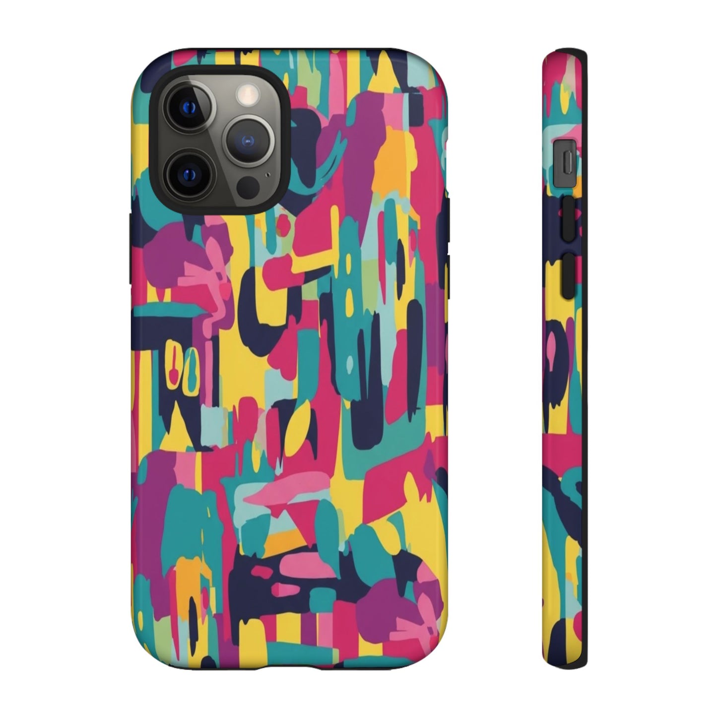 Copy of Modern Geometric Line Art Phone Case - Abstract Purple & White Tough Cover for iPhone 17, Samsung Galaxy & Google Pixel