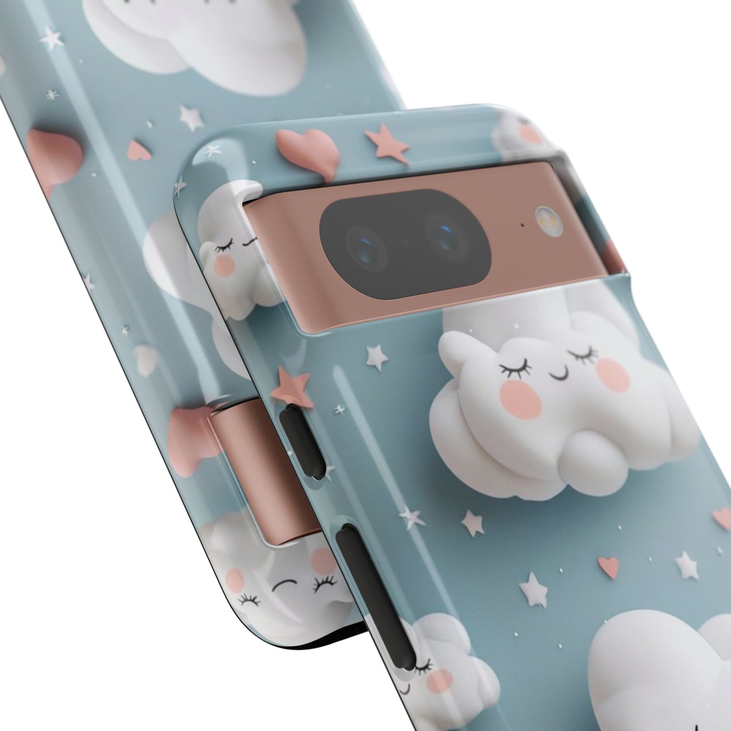 Cute Kawaii Sleeping Cloud Phone Case - Tough Dual-Layer Cover for iPhone 17, Samsung Galaxy & Google Pixel