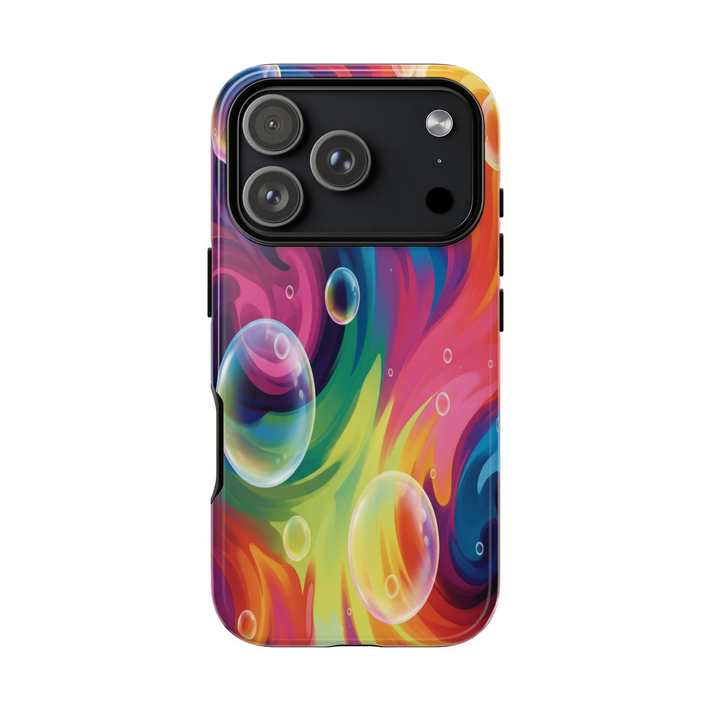 Vibrant Abstract Swirl Phone Case - Colorful Bubble Art Tough Cover for iPhone 17, Samsung Galaxy & Google Pixel