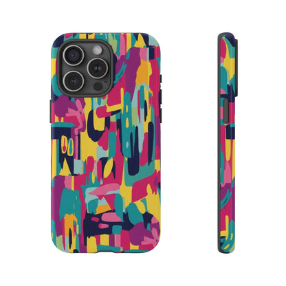 Copy of Modern Geometric Line Art Phone Case - Abstract Purple & White Tough Cover for iPhone 17, Samsung Galaxy & Google Pixel