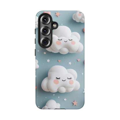 Cute Kawaii Sleeping Cloud Phone Case - Tough Dual-Layer Cover for iPhone 17, Samsung Galaxy & Google Pixel