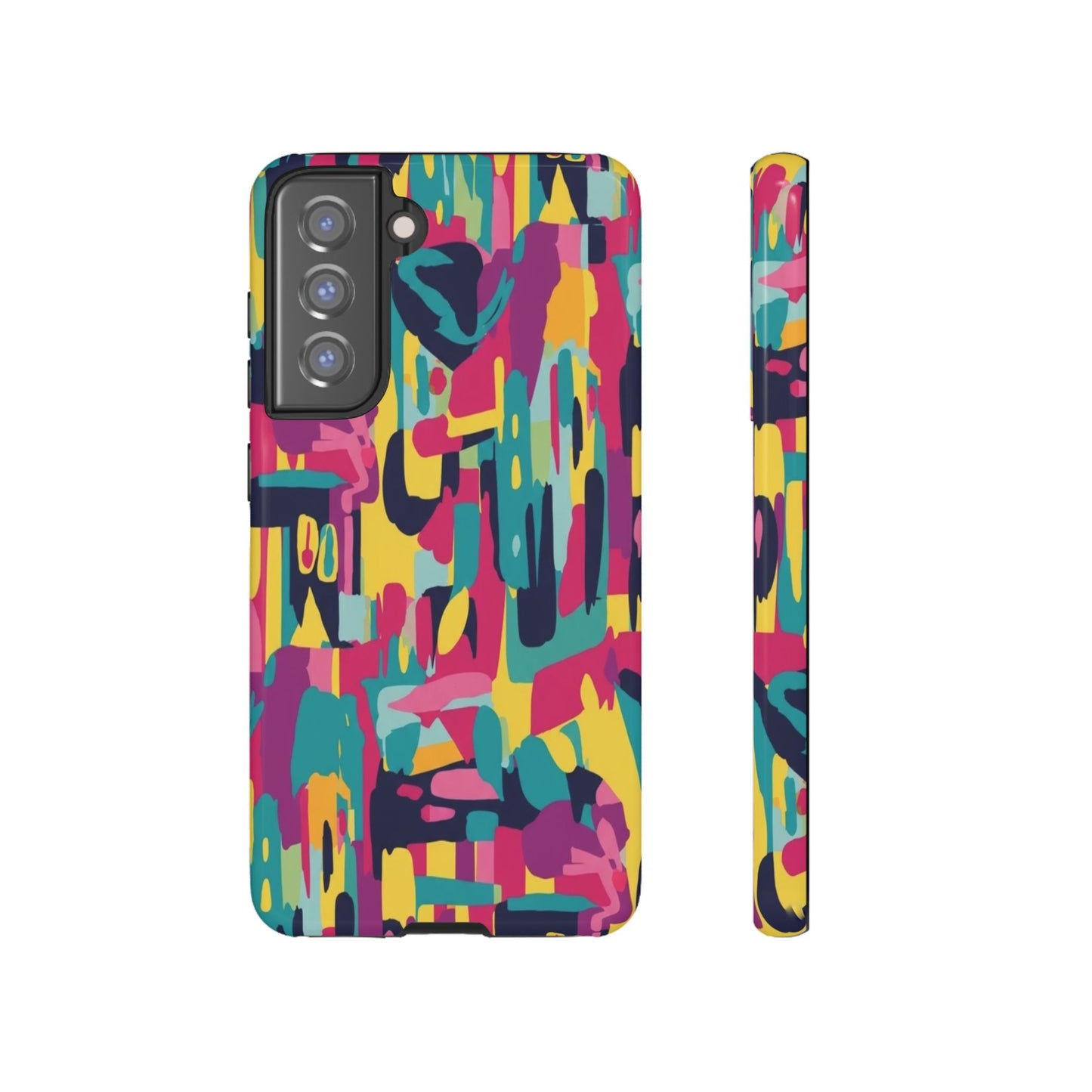 Copy of Modern Geometric Line Art Phone Case - Abstract Purple & White Tough Cover for iPhone 17, Samsung Galaxy & Google Pixel