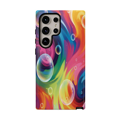 Vibrant Abstract Swirl Phone Case - Colorful Bubble Art Tough Cover for iPhone 17, Samsung Galaxy & Google Pixel