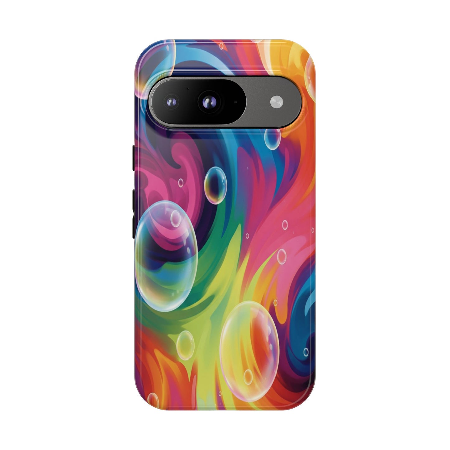 Vibrant Abstract Swirl Phone Case - Colorful Bubble Art Tough Cover for iPhone 17, Samsung Galaxy & Google Pixel