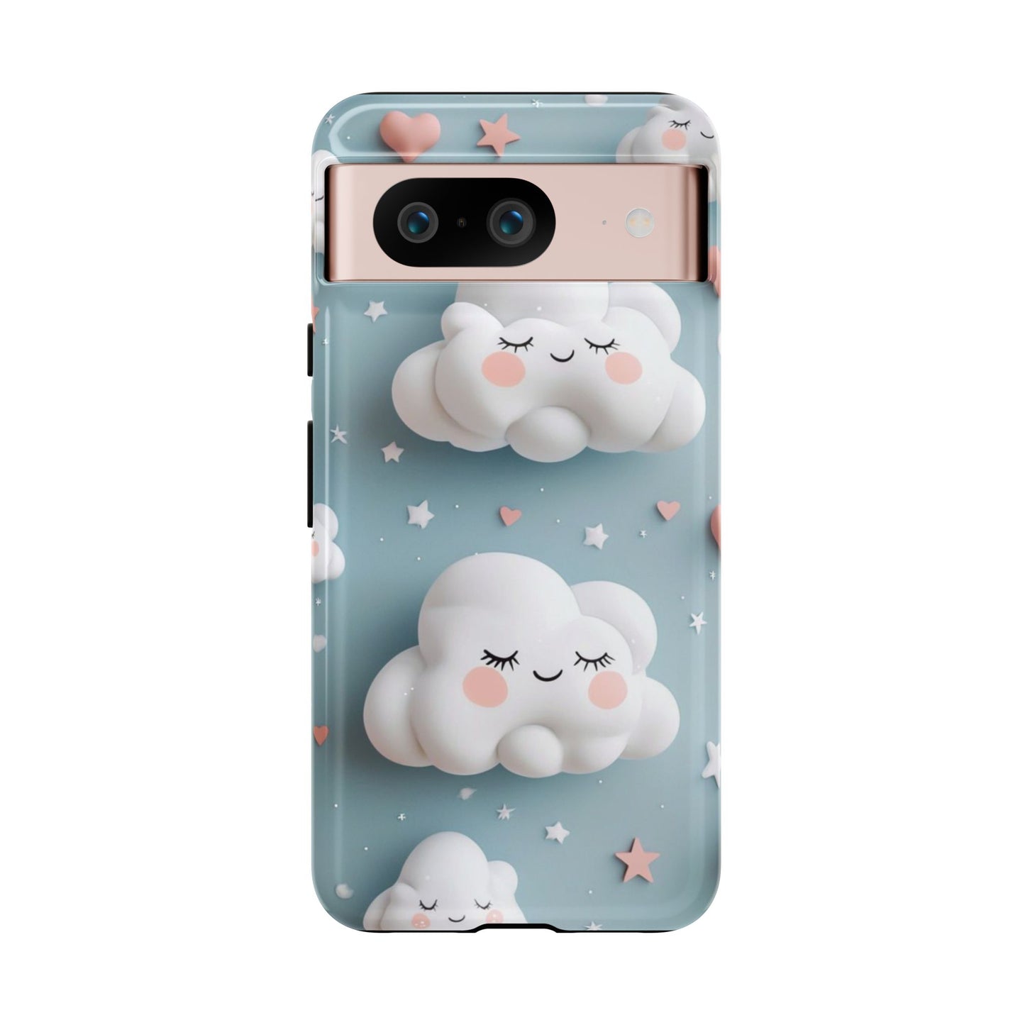 Cute Kawaii Sleeping Cloud Phone Case - Tough Dual-Layer Cover for iPhone 17, Samsung Galaxy & Google Pixel