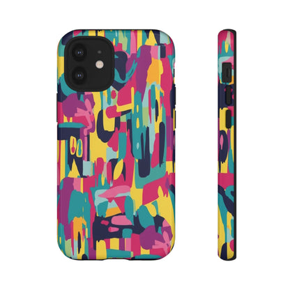 Copy of Modern Geometric Line Art Phone Case - Abstract Purple & White Tough Cover for iPhone 17, Samsung Galaxy & Google Pixel