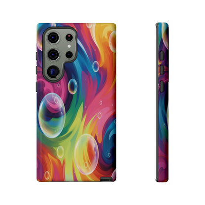 Vibrant Abstract Swirl Phone Case - Colorful Bubble Art Tough Cover for iPhone 17, Samsung Galaxy & Google Pixel