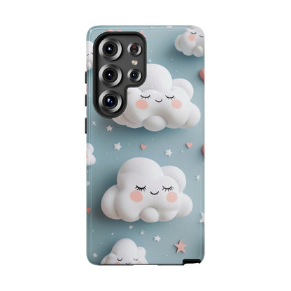 Cute Kawaii Sleeping Cloud Phone Case - Tough Dual-Layer Cover for iPhone 17, Samsung Galaxy & Google Pixel