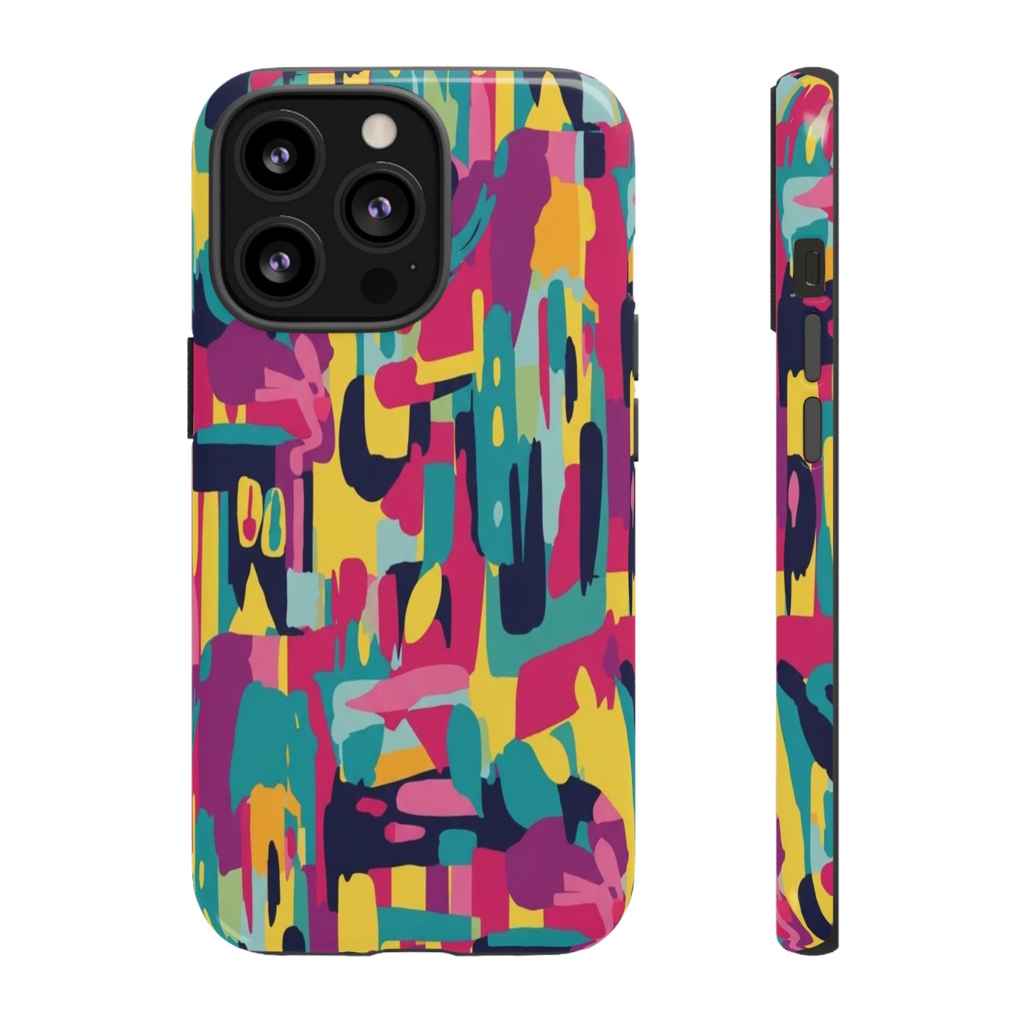 Copy of Modern Geometric Line Art Phone Case - Abstract Purple & White Tough Cover for iPhone 17, Samsung Galaxy & Google Pixel