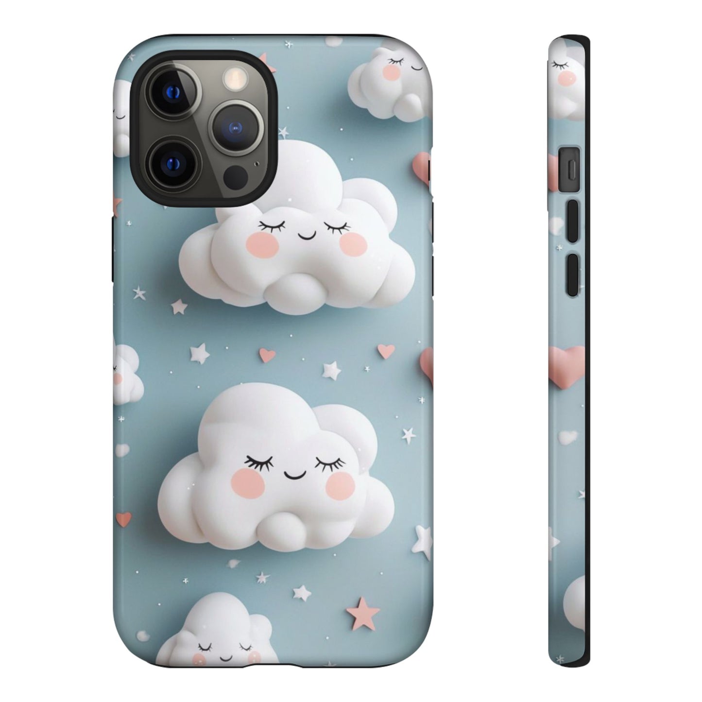 Cute Kawaii Sleeping Cloud Phone Case - Tough Dual-Layer Cover for iPhone 17, Samsung Galaxy & Google Pixel